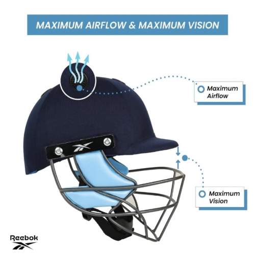 Big Six Cricket Helmet S Size (Fixed Steel Grill) Ultra-Protection Padding: Shock Proof, Lightweight