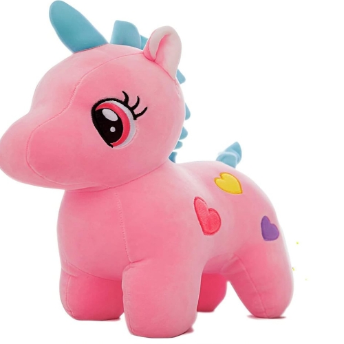 Babique Unicorn Teddy Bear Plush Soft Toy Cute Kids Birthday Animal Baby Boys/Girls (25 cm, Pink