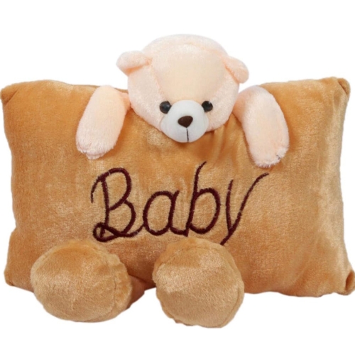 Richy Toys Babique Cute Baby Teddy Bear Pillow Stuffed Soft Plush Soft Toy Kids Birthday (Brown)