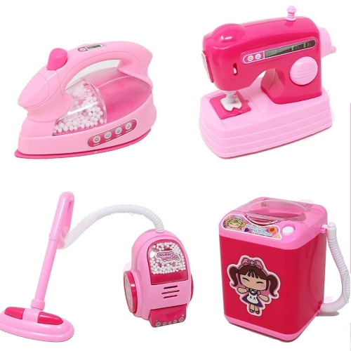 in 1 Working Household Home Appliances Kitchen Ware Toy Set for Children Girls (Includes - Sewing Machine, Iron, Vaccum Cleaning, Washing Machine)(Random Design Send)1) Working Kitchen House hold Set of 4 Mini Dream Kitchen Toy Playset is perfect for a Gi