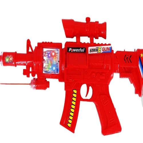 Strike Toy Gun with Sound, Laser Light and LED Lights for Kids | Lights and Sound Feature Guns Toys | Toy Gun for Kids and Children | Colour : Red Color | Set of 1