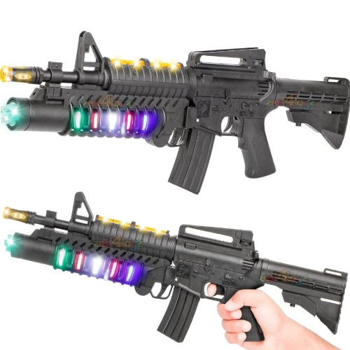toyz AK-988 Rifle Gun Toy | Flashing Light | Amazing Sound | Army Machine Guns | Electronic Weapon Toys for Kids Boys Girls Children (Pack of 1) - Black